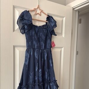 Rare Editions Elegant Navy Kids Dress